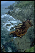 486074 Wreck Of An Old Cargo Ship At Slea Head, Dingle, Ireland A4 Photo Print