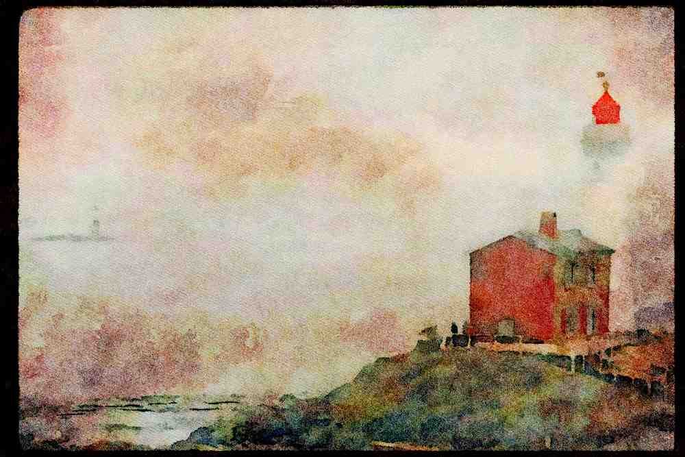 486076 Fisgard Lighthouse, Harbor Building In Victoria, Canada A4 Limited Edition Watercolour Print