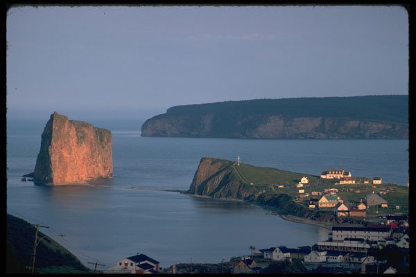 486077 An Evening View Of Perce Rock In Gaspe, Quebec, Canada A4 Photo Print