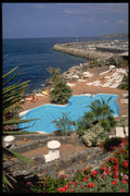 486094 Public Lido And Harbor, Las Americas, Tenerife, Greece A4 Photo Print