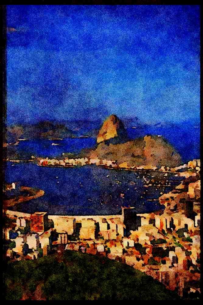 486097 Rio De Janeiro, Brazil, South America A4 Limited Edition Watercolour Print