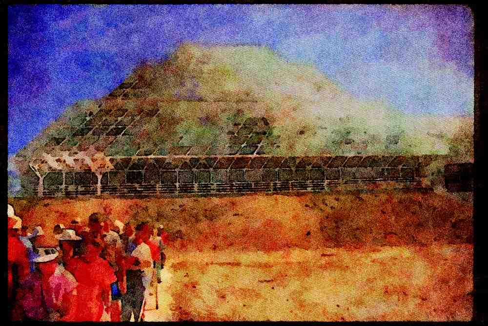 487019 Biosphere 2 Demonstration Project, Tucson, Arizona A4 Limited Edition Watercolour Print