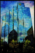 487029 Mirrored Skyscraper, Ottawa, Canada A4 Limited Edition Watercolour Print