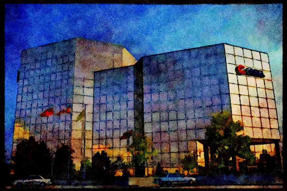 487030 Corel Building, Ottawa, Canada A4 Limited Edition Watercolour Print