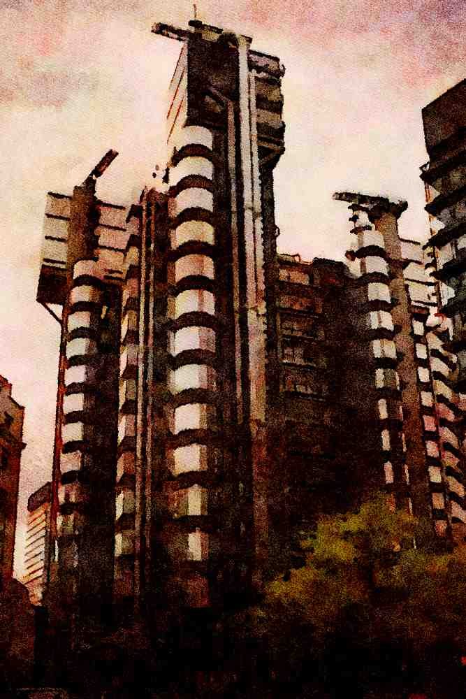 487041 Lloyd's Insurance Building, London, England A4 Limited Edition Watercolour Print
