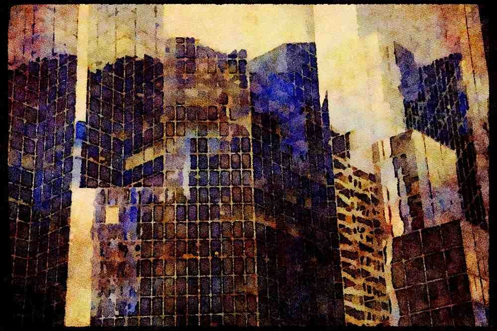 487042 Glass Windowscape A4 Limited Edition Watercolour Print