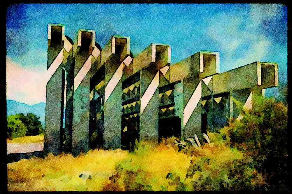 487044 Museum Of Anthropology, Vancouver, Canada A4 Limited Edition Watercolour Print