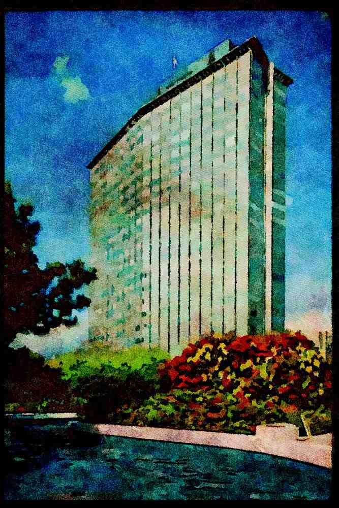 487045 Office Of BC Hydro, Vancouver, Canada A4 Limited Edition Watercolour Print