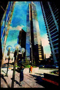 487049 Petro Canada Building, Calgary, Canada A4 Limited Edition Watercolour Print
