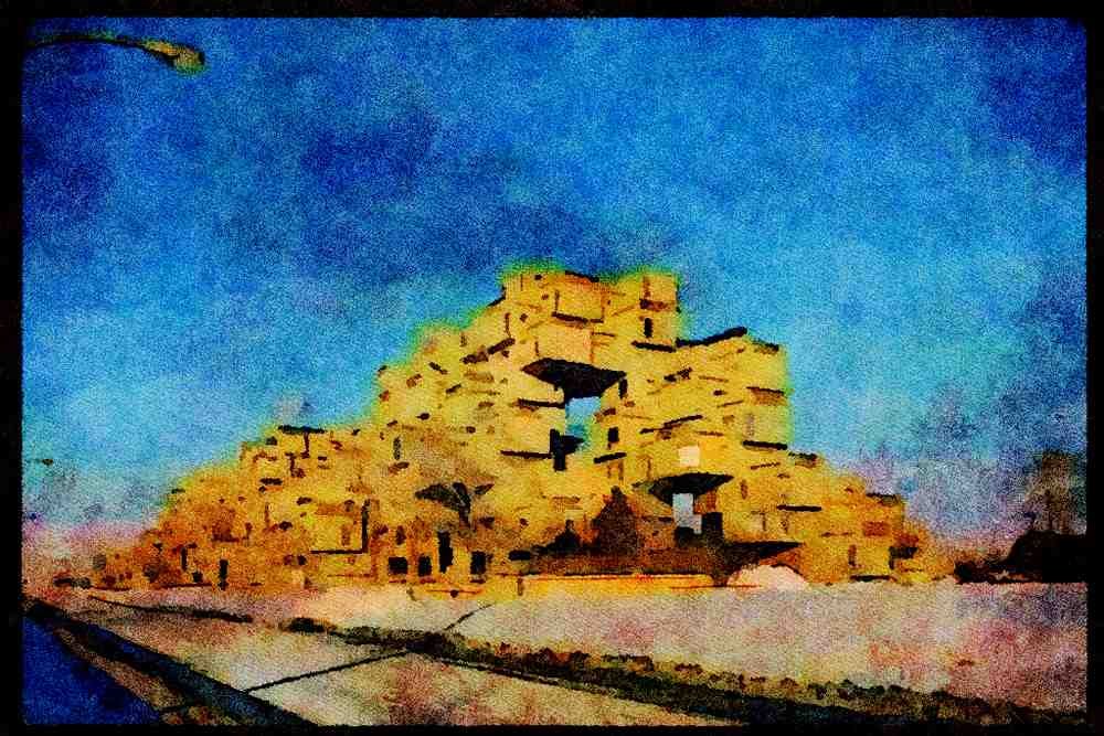 487051 Habitat Apartment Building, Montreal, Canada A4 Limited Edition Watercolour Print