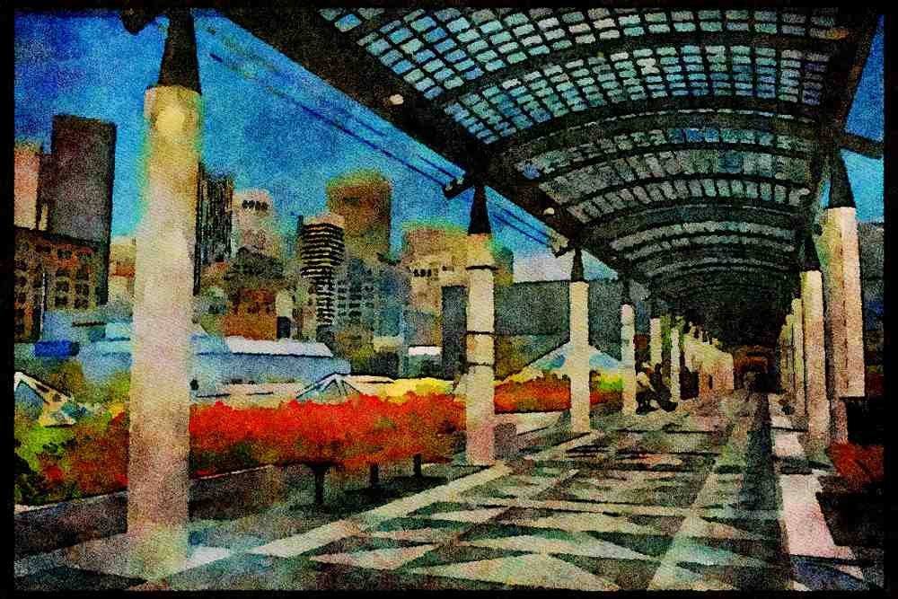 487054 Moscone Center, San Francisco, California A4 Limited Edition Watercolour Print