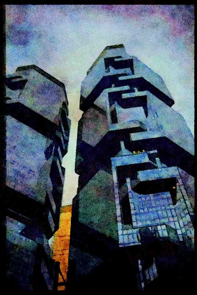 487057 The Lippo Center, Hong Kong A4 Limited Edition Watercolour Print