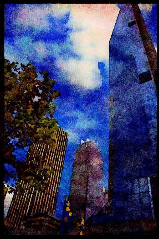 487067 Downtown Building, Sydney, Australia A4 Limited Edition Watercolour Print