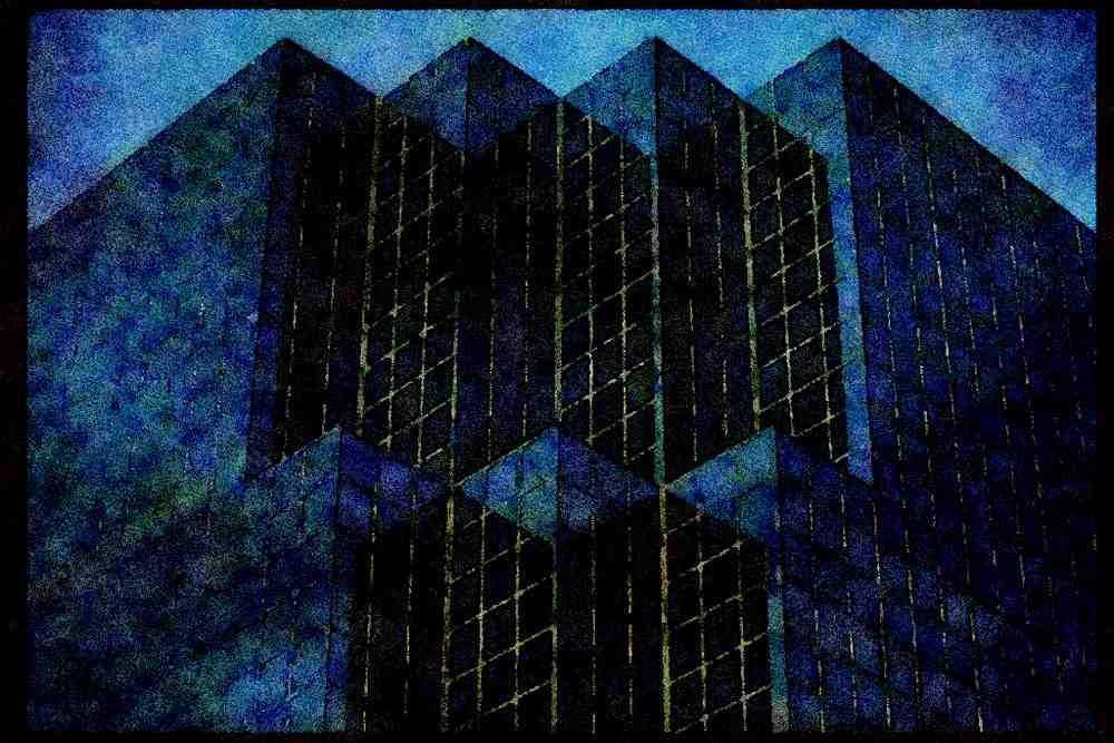 487071 Office Tower, Ottawa, Canada A4 Limited Edition Watercolour Print