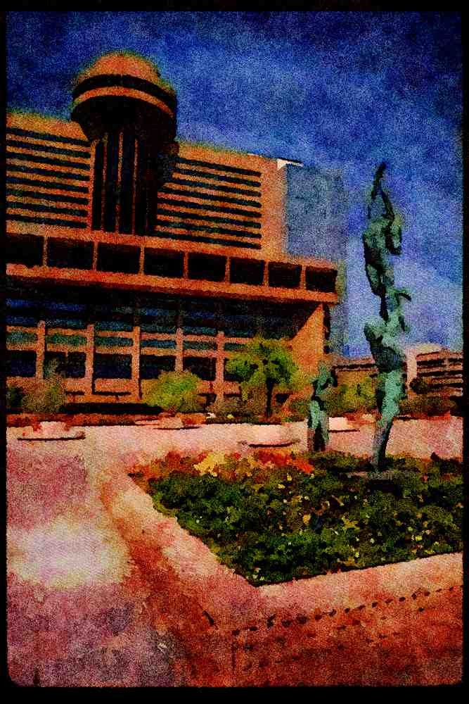 487076 Phoenix Civic Center, Arizona A4 Limited Edition Watercolour Print