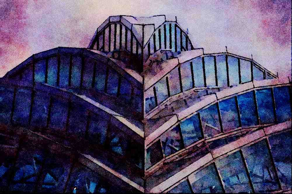 487079 Miami Harbor Atrium, Florida A4 Limited Edition Watercolour Print