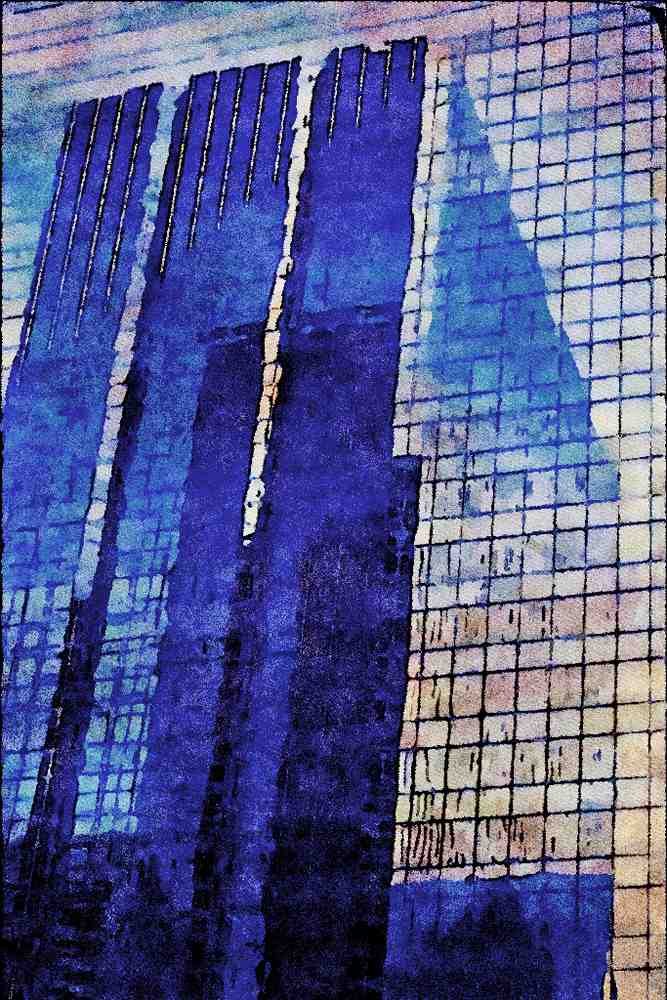 487080 Modern Building, Calgary, Canada A4 Limited Edition Watercolour Print