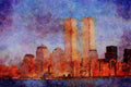 487087 Skyline, New York City A4 Limited Edition Watercolour Print