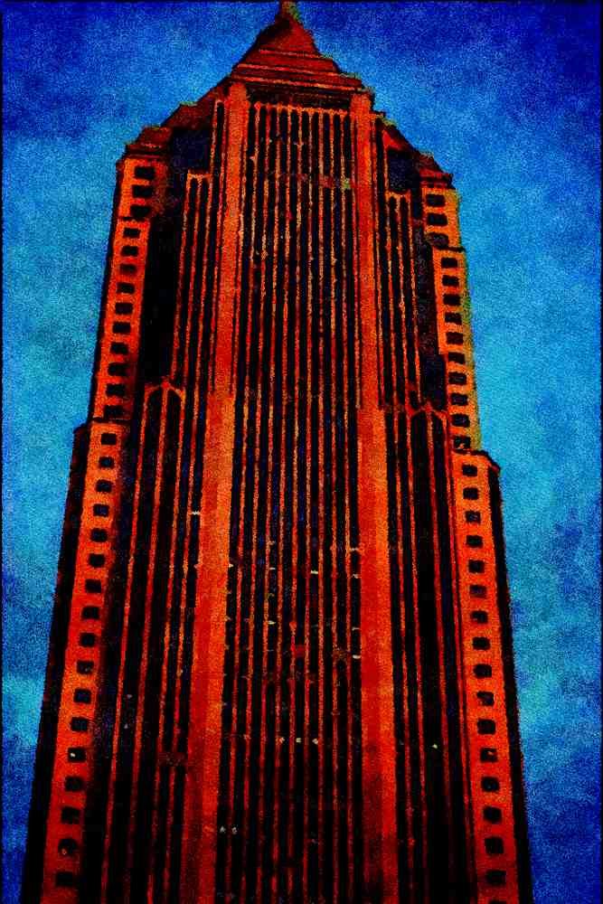 487097 Nations Bank Tower, Atlanta, Georgia A4 Limited Edition Watercolour Print