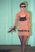 488010 Black Straw Circles On Minidress A4 Photo Print