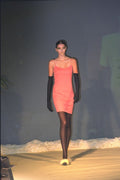 488012 Pink Crepe Slip Dress A4 Photo Print