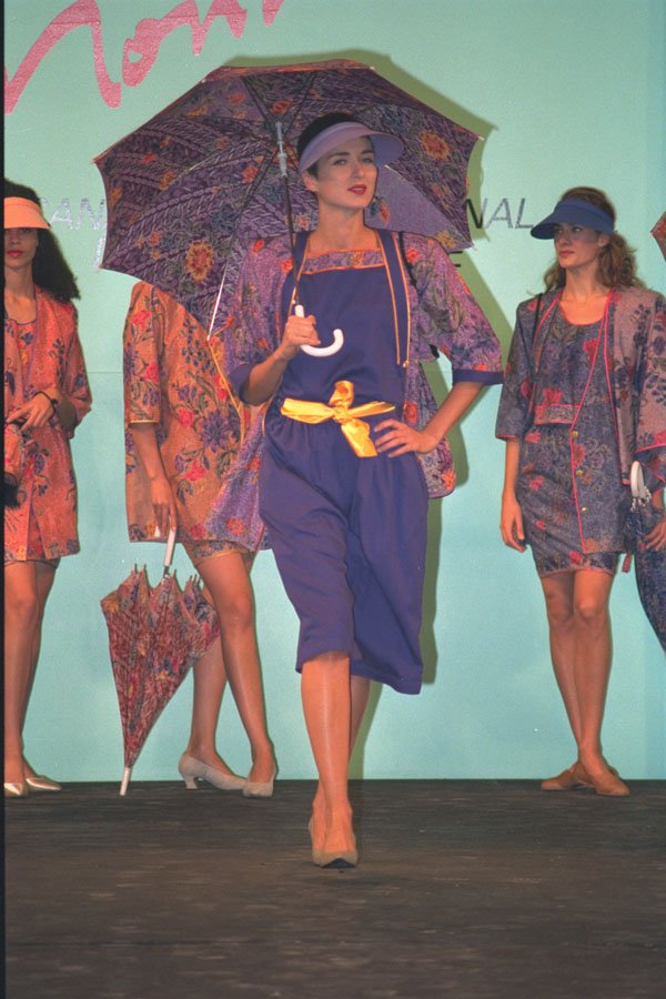 488015 Sheer Print Top Over Vibrant Violet Dress A4 Photo Print