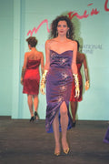 488024 Sarong Slip Violet Evening Dress A4 Photo Print