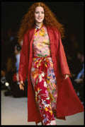 488076 Printed Silk Wrap, Sari Dress, Red Coat A4 Photo Print
