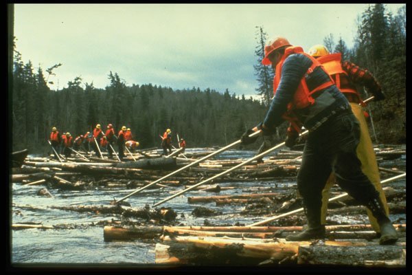 489004 Log Drivers, Coulonge River, Quebec A4 Photo Print