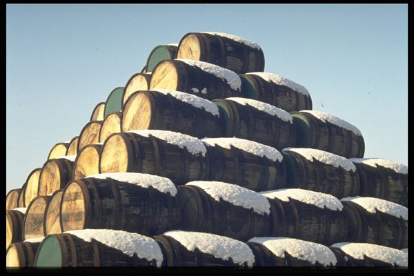 489010 Whiskey Barrels A4 Photo Print
