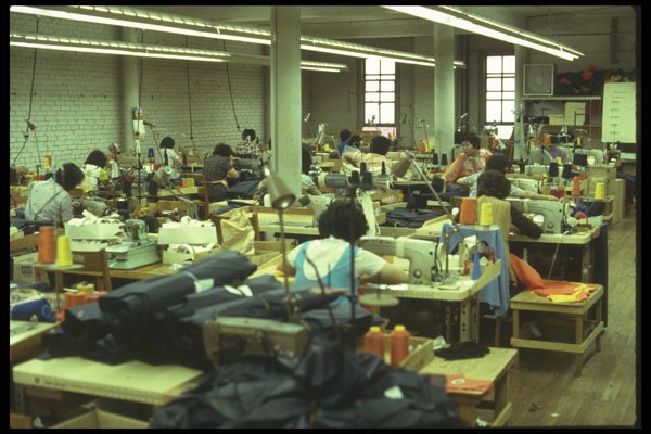 489036 Long Shot Of Garment Factory A4 Photo Print