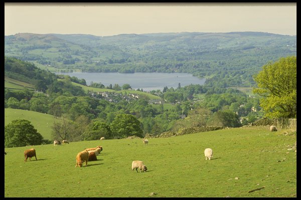 490084 Ambleside And Windermere From Above, Cumbria, England A4 Photo Print