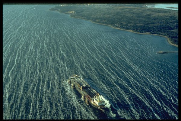 491011 Huge Oil Tanker, Strait Of Canso, Nova Scotia A4 Photo Print