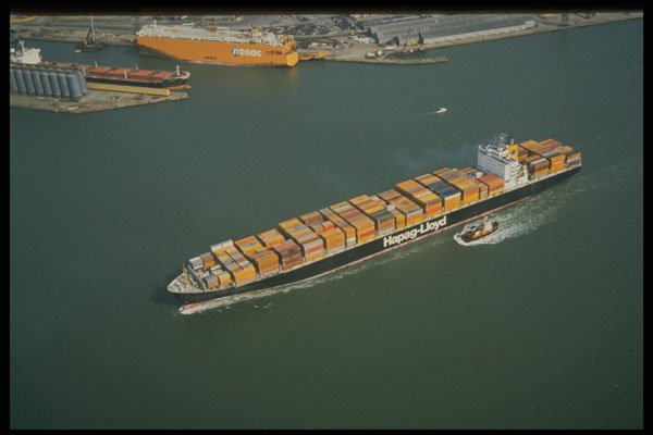 491028 Container Ship Coming Into Soton Docks A4 Photo Print