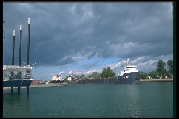 491047 Laker And Drilling Platform, Welland Canal A4 Photo Print