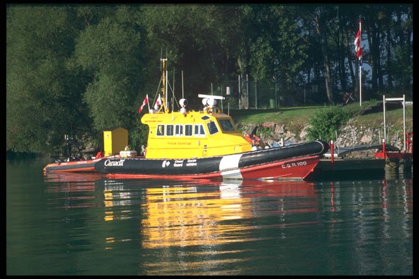 491056 Coast Guard Boat And Reflection, Welland Canal A4 Photo Print