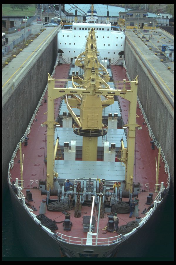 491063 Tight Squeeze In Lock, Welland Canal A4 Photo Print