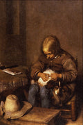492027 Boy Fleaing His Dog , Gerard Terborch A4 Photo Print