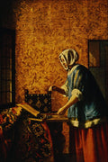 492039 Woman Weighing Gold , Pieter De Hooch A4 Photo Print
