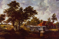 492050 The Watermill With The Red Roof , Meindert Hobbema A4 Photo Print