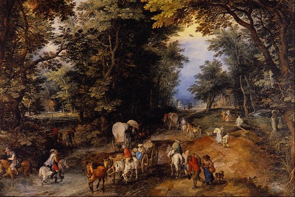 492055 Frequented Forest Road , Jan Brueghel A4 Photo Print