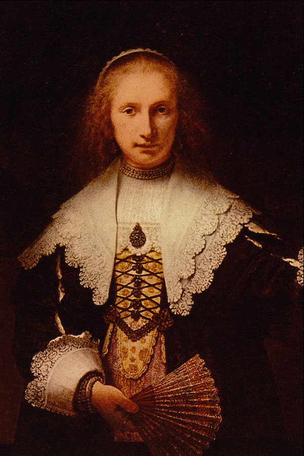492081 Lady With A Fan , Rembrandt Harmenszoon Van Rijn A4 Photo Print
