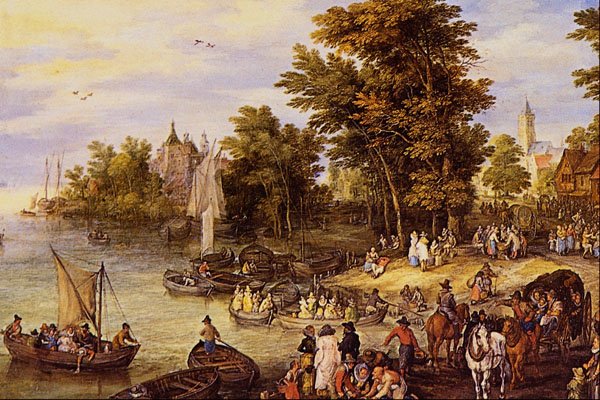 492082 The Landing Square , Jan Brueghel A4 Photo Print