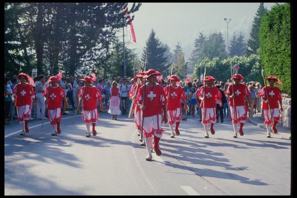 493000 Halberdiers On Swiss National Day At Villars sur Ollon A4 Photo Print