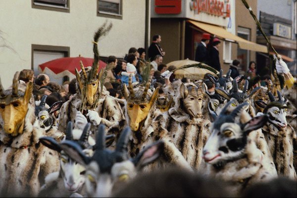 493057 Forest Creatures, Fasching Parade, Kuhbach, Germany A4 Photo Print