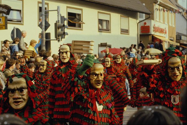 493059 Men Of The Woods, Fasching Parade, Kuhbach, Germany A4 Photo Print