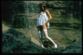 494030 Woman Wearing Fantasy Outfit At Waterfall A4 Photo Print