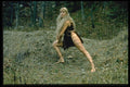 494031 Woman With Fur Tunic In Field A4 Photo Print
