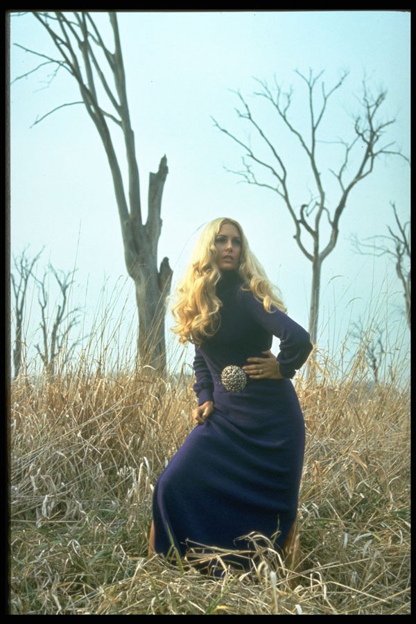 494038 Woman Posing In Field A4 Photo Print