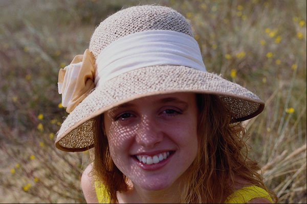 494085 Girl And Hat A4 Photo Print